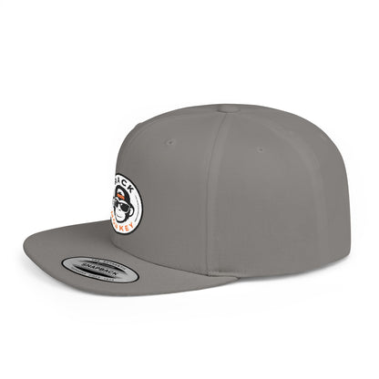 Rack Monkey Embroidered Logo Streetwear Cap -Flat Bill Snapback Hat