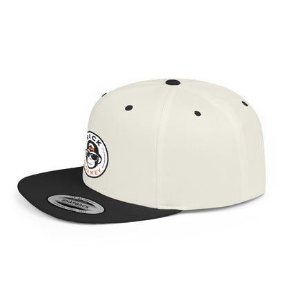 Rack Monkey Embroidered Logo Streetwear Cap -Flat Bill Snapback Hat