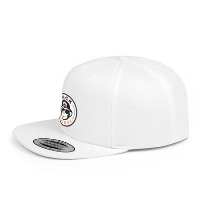 Rack Monkey Embroidered Logo Streetwear Cap -Flat Bill Snapback Hat